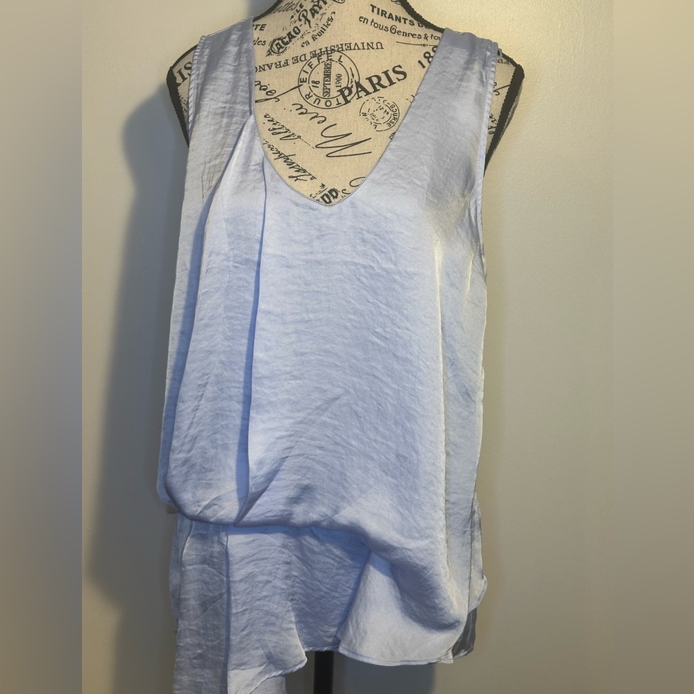 Philosophy Asymmetrical Blue Tank Top